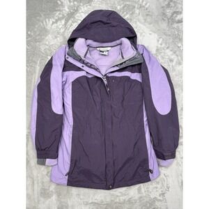 Columbia Interchange 3 In 1 Jacket Womens Medium Purple Shell & Liner Parka Coat